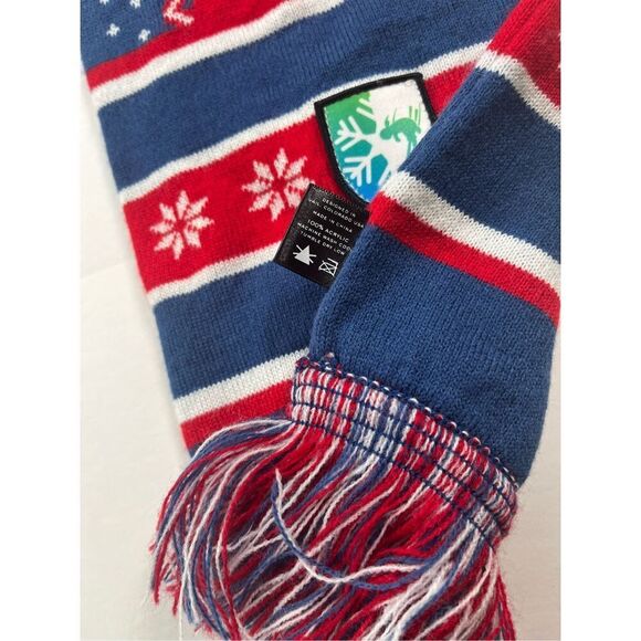 Killington Audi FIS Ski World Cup Scarf Knit Fair Isle Red White Blue Winter EUC - Picture 6 of 8